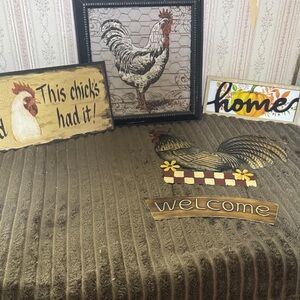 Rustic Rooster Wall Decor Set